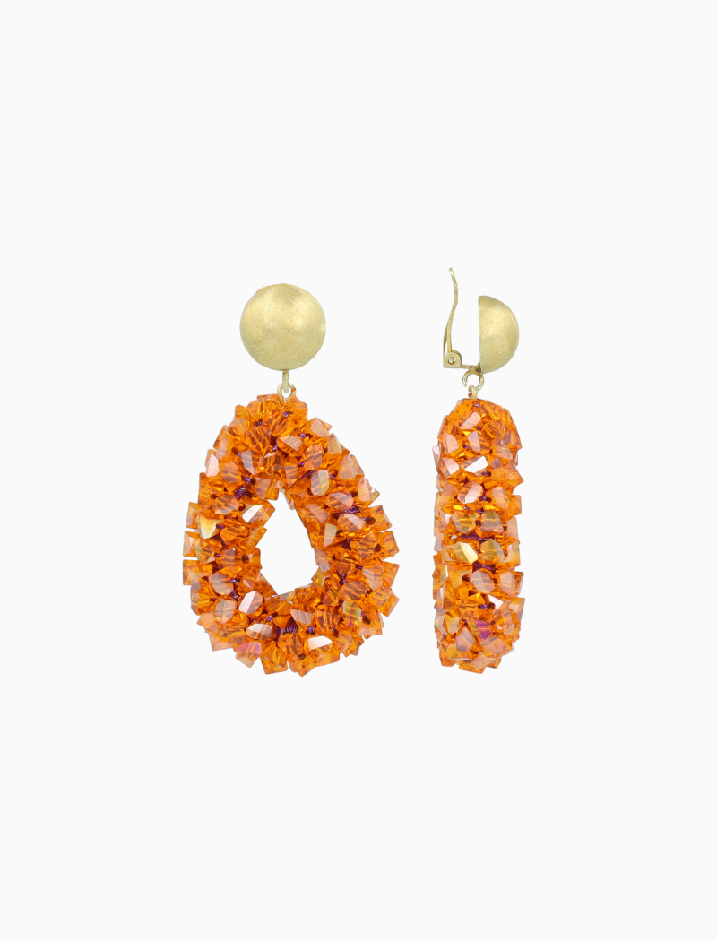 Oranje Oorbellen Marieke Drop S Raw Clip