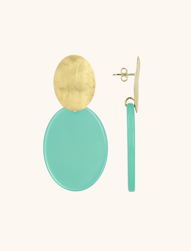 Turquoise Oorbellen Isabella Closed Oval S 