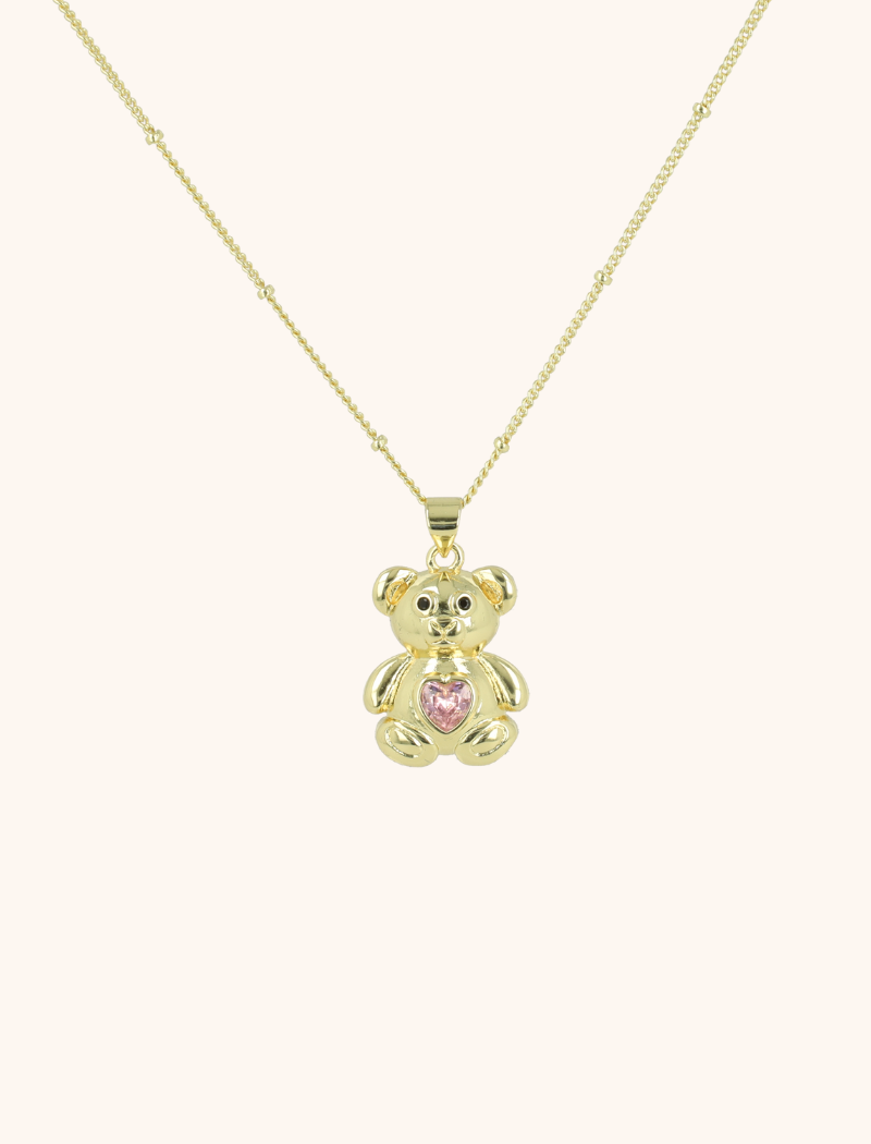 Halskette Tiny Teddy Pink Heart 
