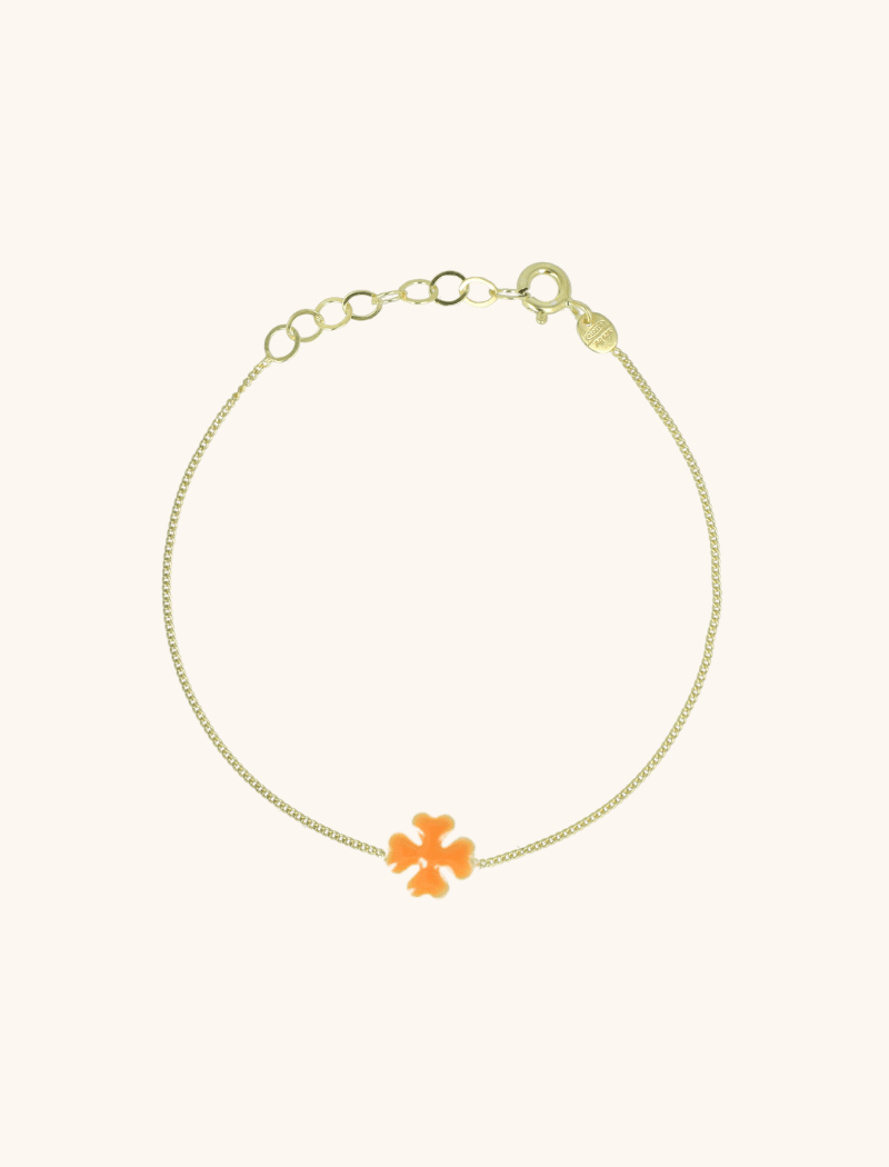 Symbol bracelet Clover Enamel orange 