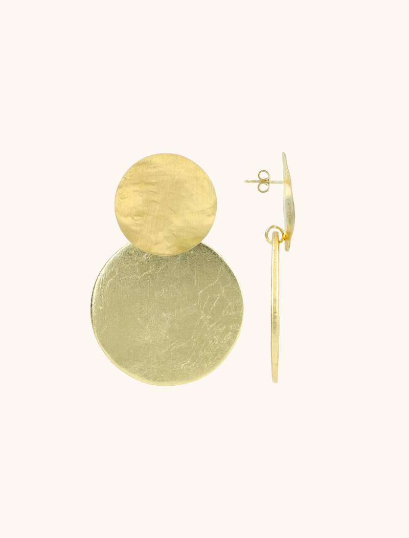 Goldene Holz Ohrringe Marlie Kreis M