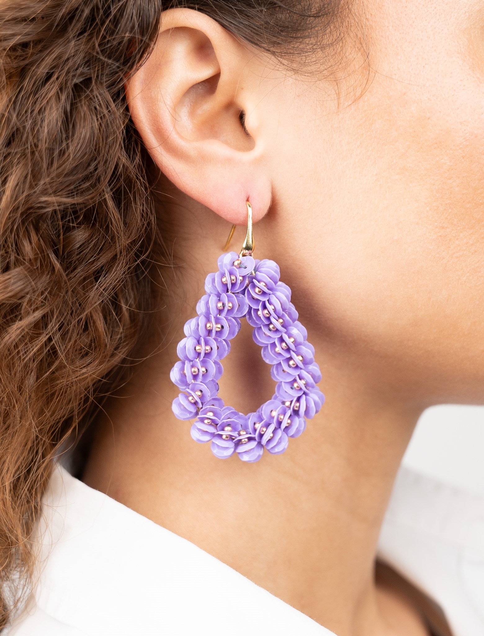 Lilac Earrings Sequin Drop L