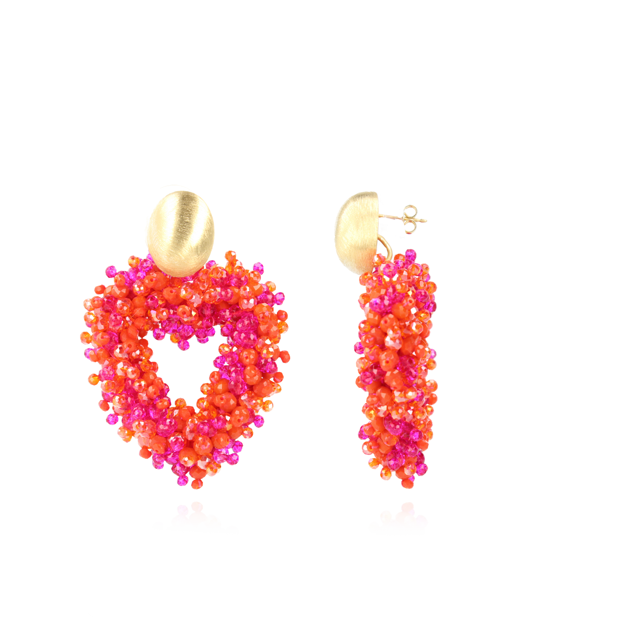 Mixed Fuchsia Heart Earrings Valentina
