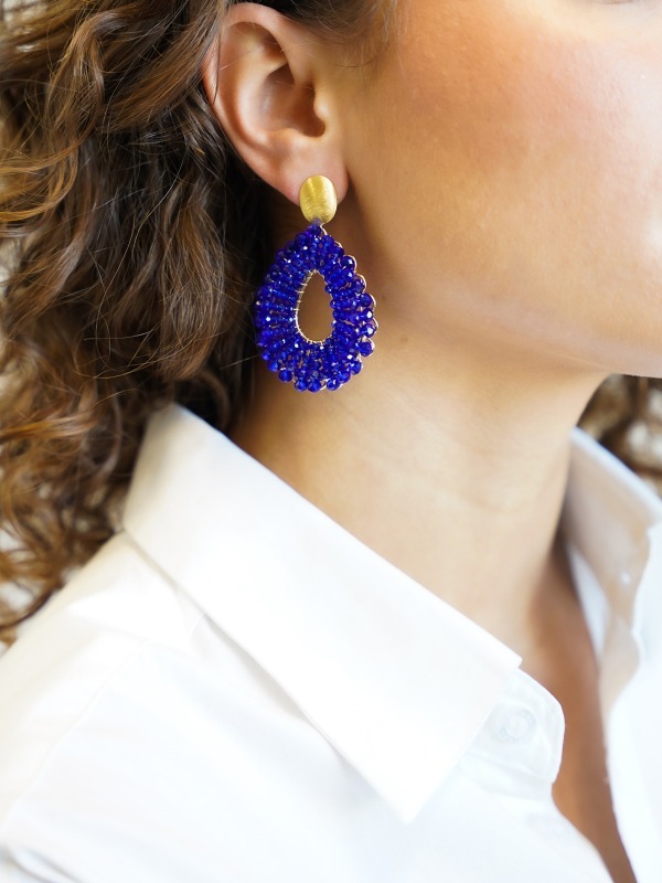 Royal blue earrings Babs Open Drop 