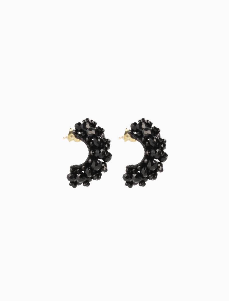 Schwarze Ohrringe Brecht Irregular Urchin Creole XS