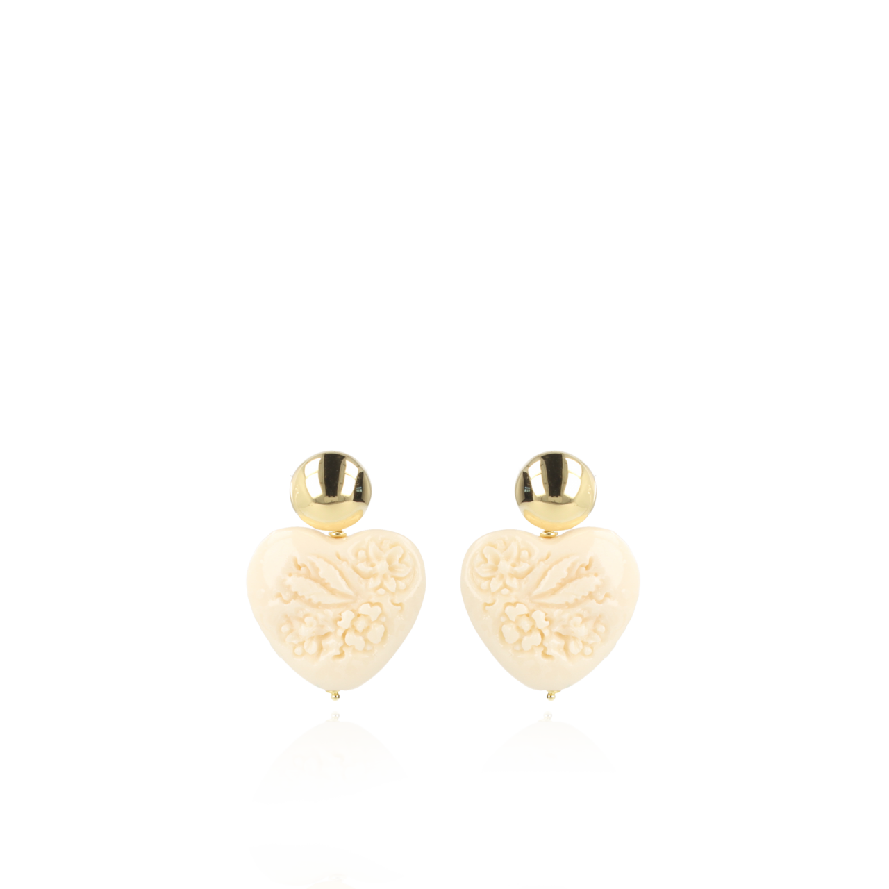 Beige Heart Earrings Honey S