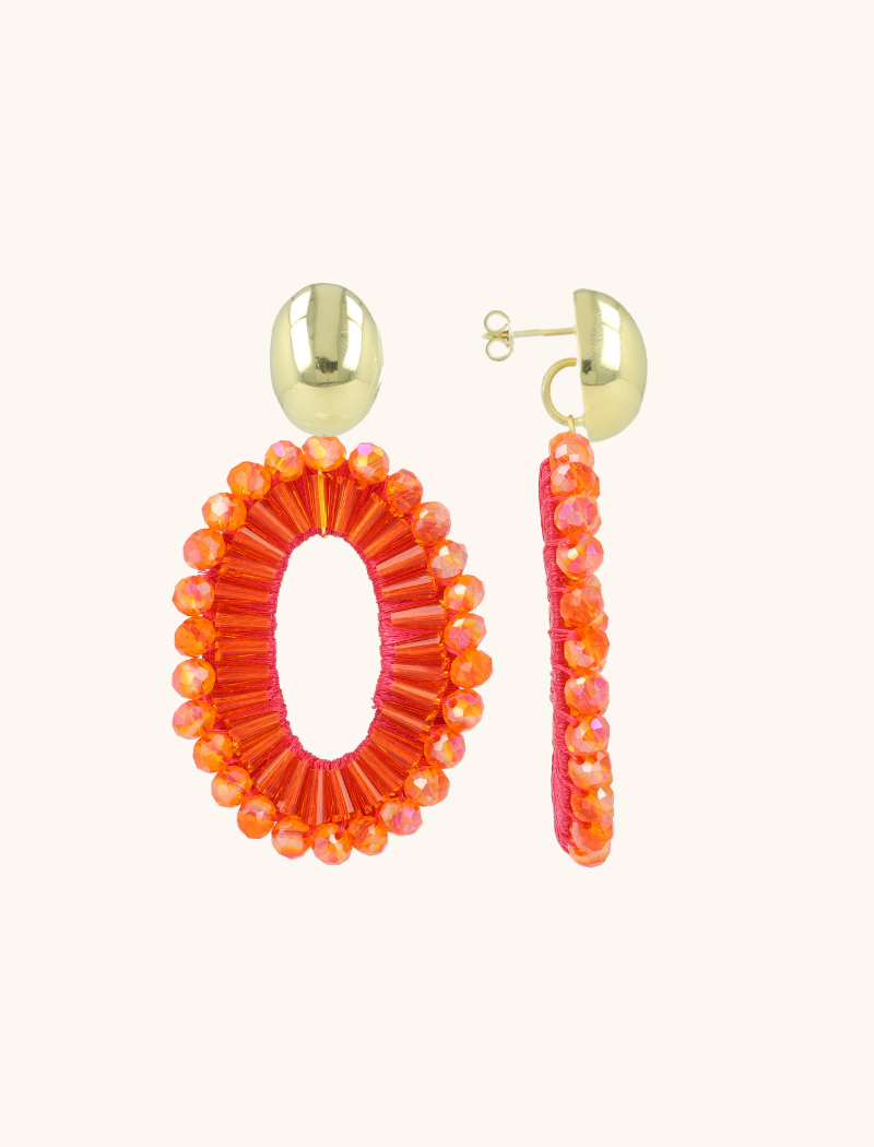 Orange earrings Ann-Mary oval double lionlott-theme.productDescriptionPage.SEO.byTheBrand