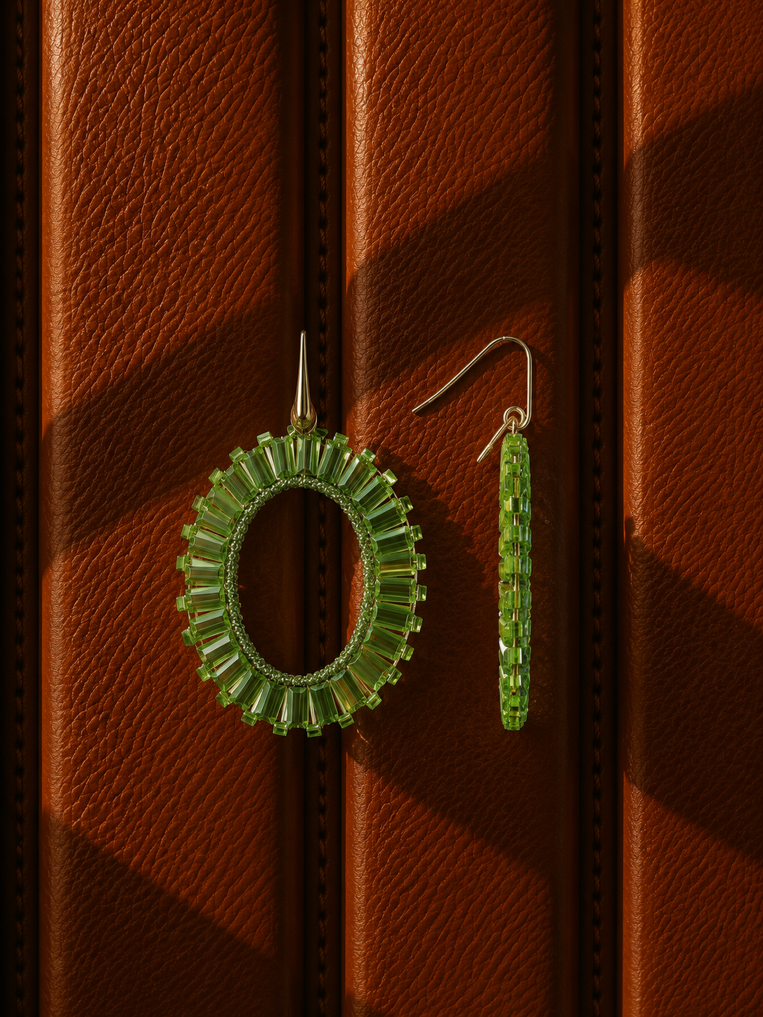 Groene Oorbellen Tonal Naomi Ovaal M
