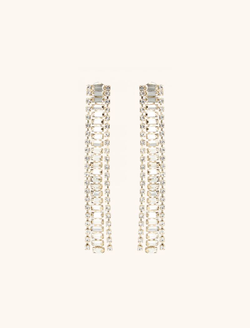 Strass earrings abia square waterfall crystal 