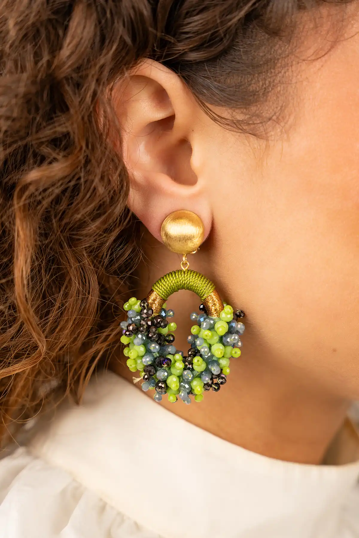 Bruine Mix Oorbellen Eve Combi ovaal M Double Stones Cliplott-theme.productDescriptionPage.SEO.byTheBrand