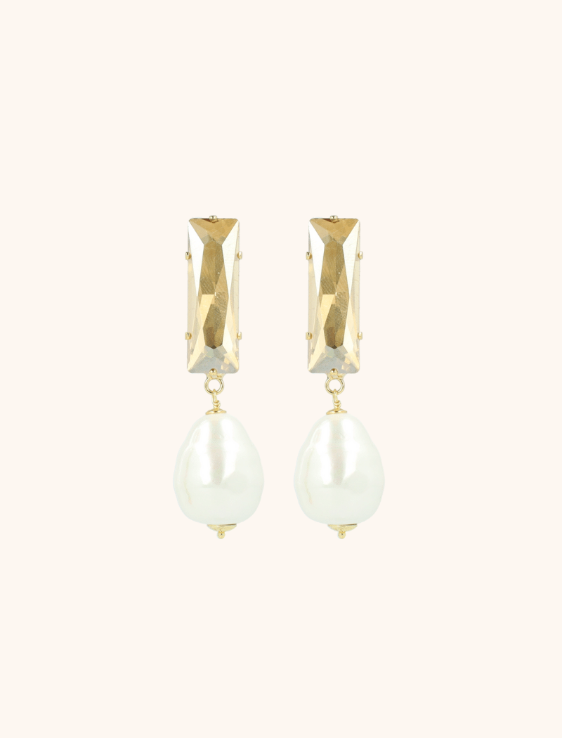 Lilo Earrings Baguette L Shadow Pearl