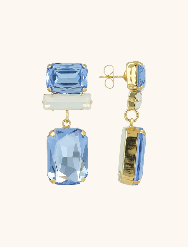 Blauwe Oorbellen Yrsa Rectangle L