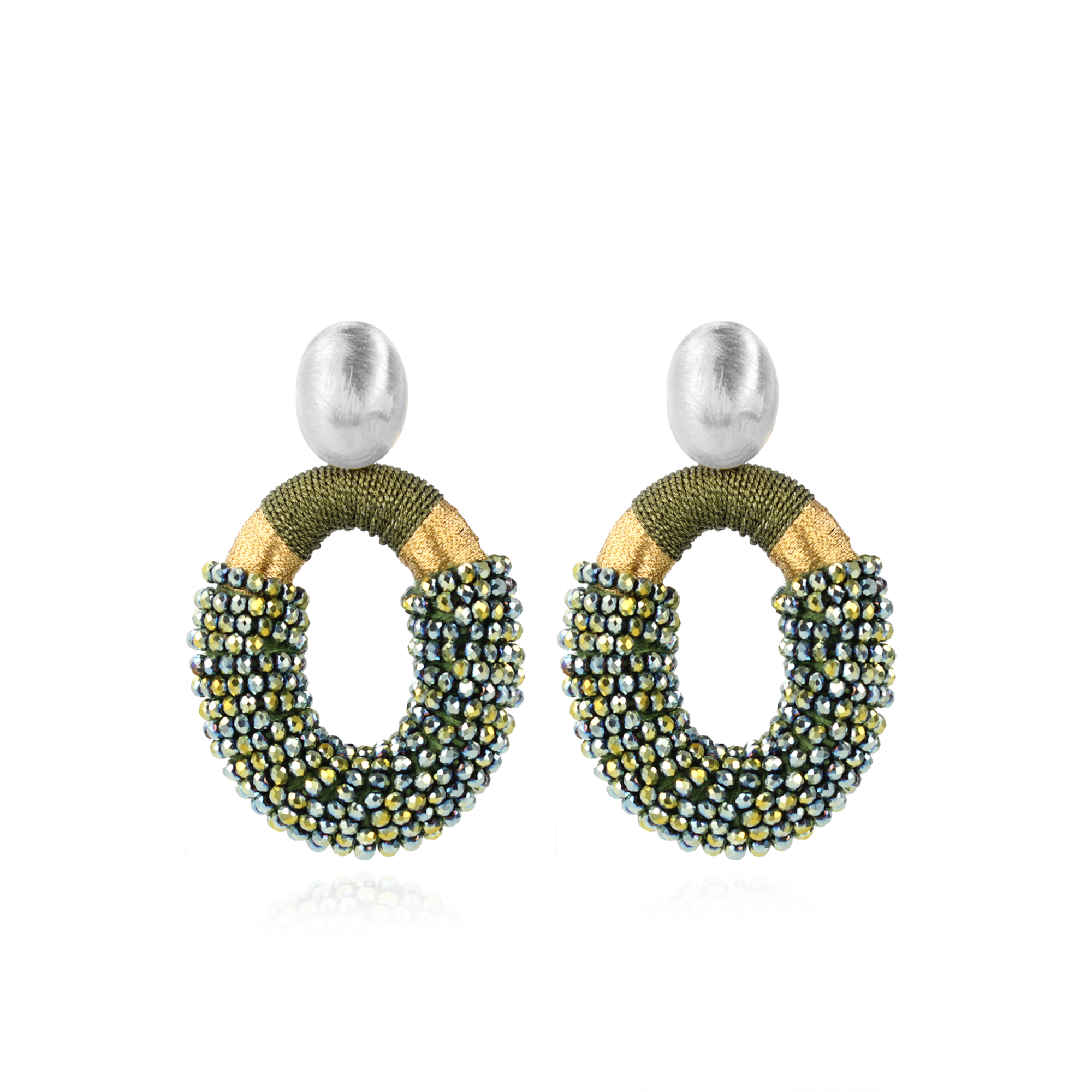 Metallic Groene Oorbellen Yara Oval Llott-theme.productDescriptionPage.SEO.byTheBrand
