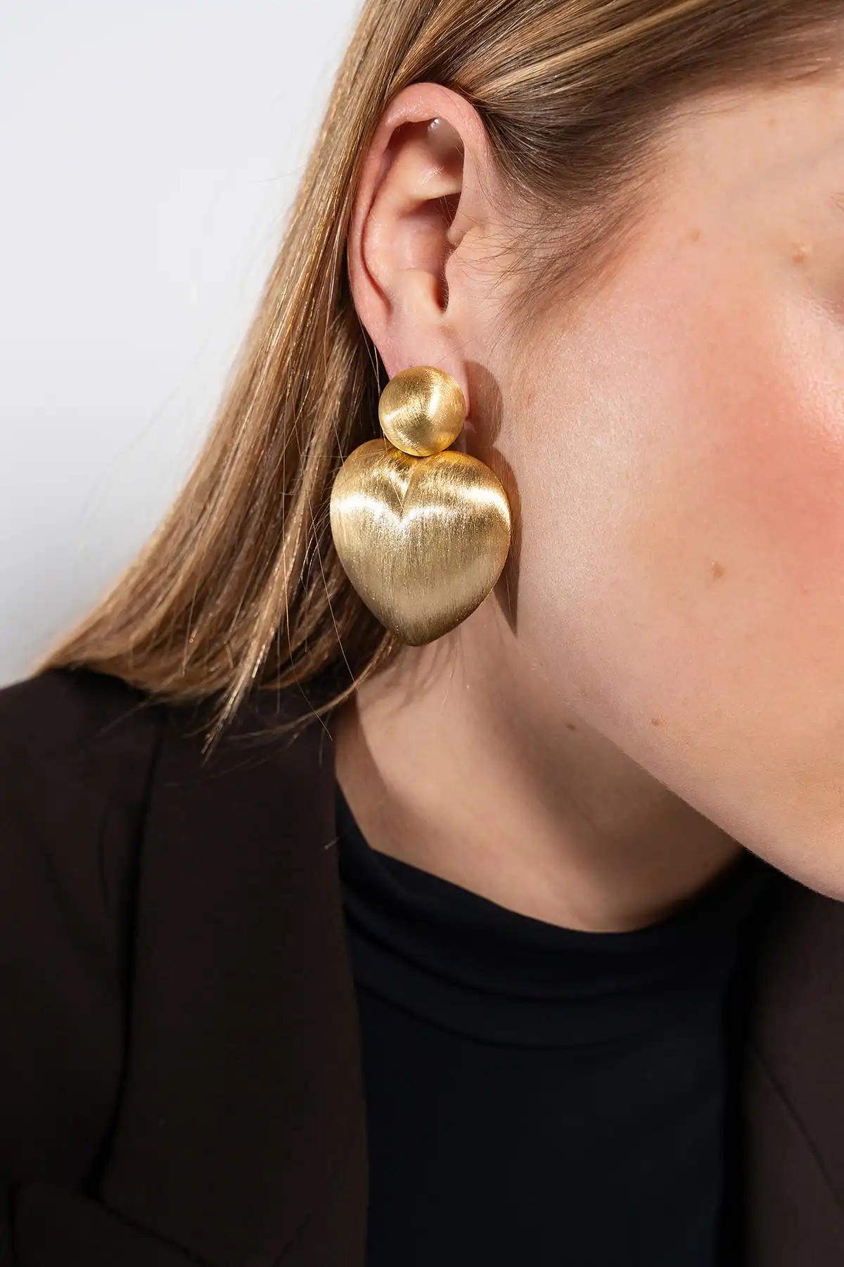 Classic Oorbellen Brushed Hart L