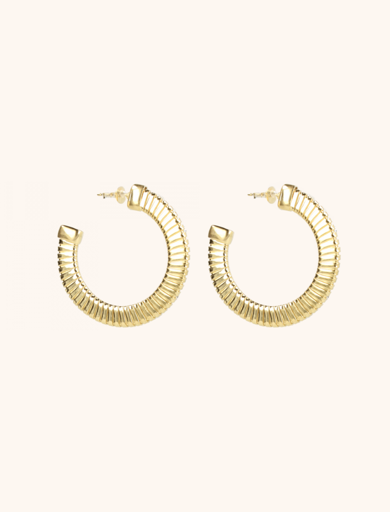 Gold earrings Striped Creole Scarletlott-theme.productDescriptionPage.SEO.byTheBrand