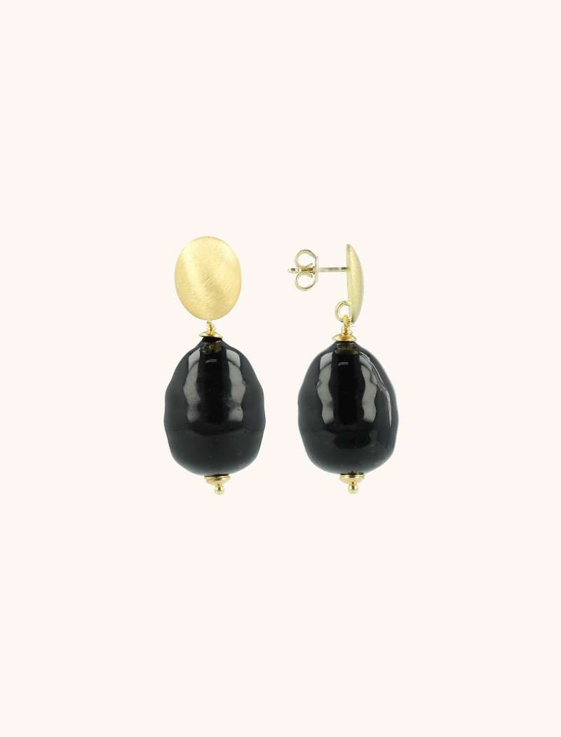 Zwarte Parel Oorbellen Mother Earth Gaby L