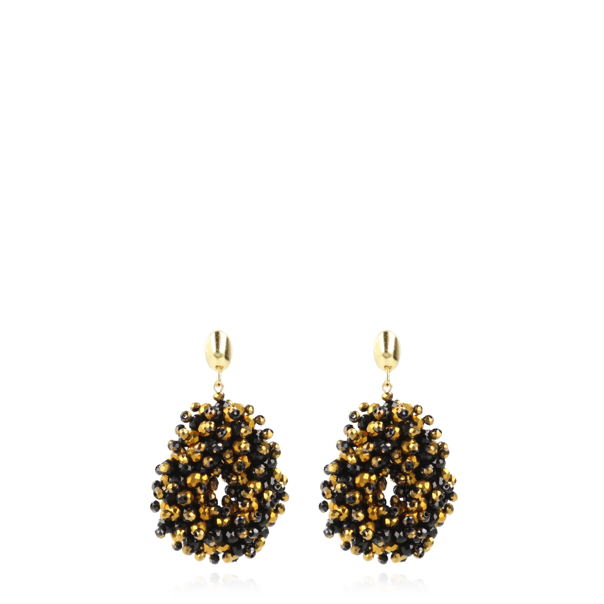 Gold-coloured Earrings Louise Double Stones Tonal Drop S