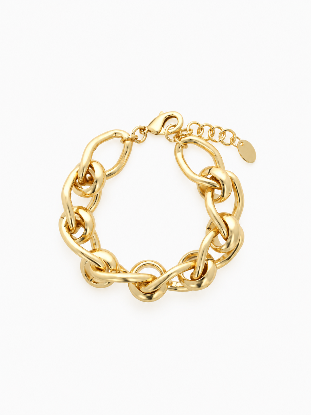 16.003 - gold colored soft gold chunky oval large