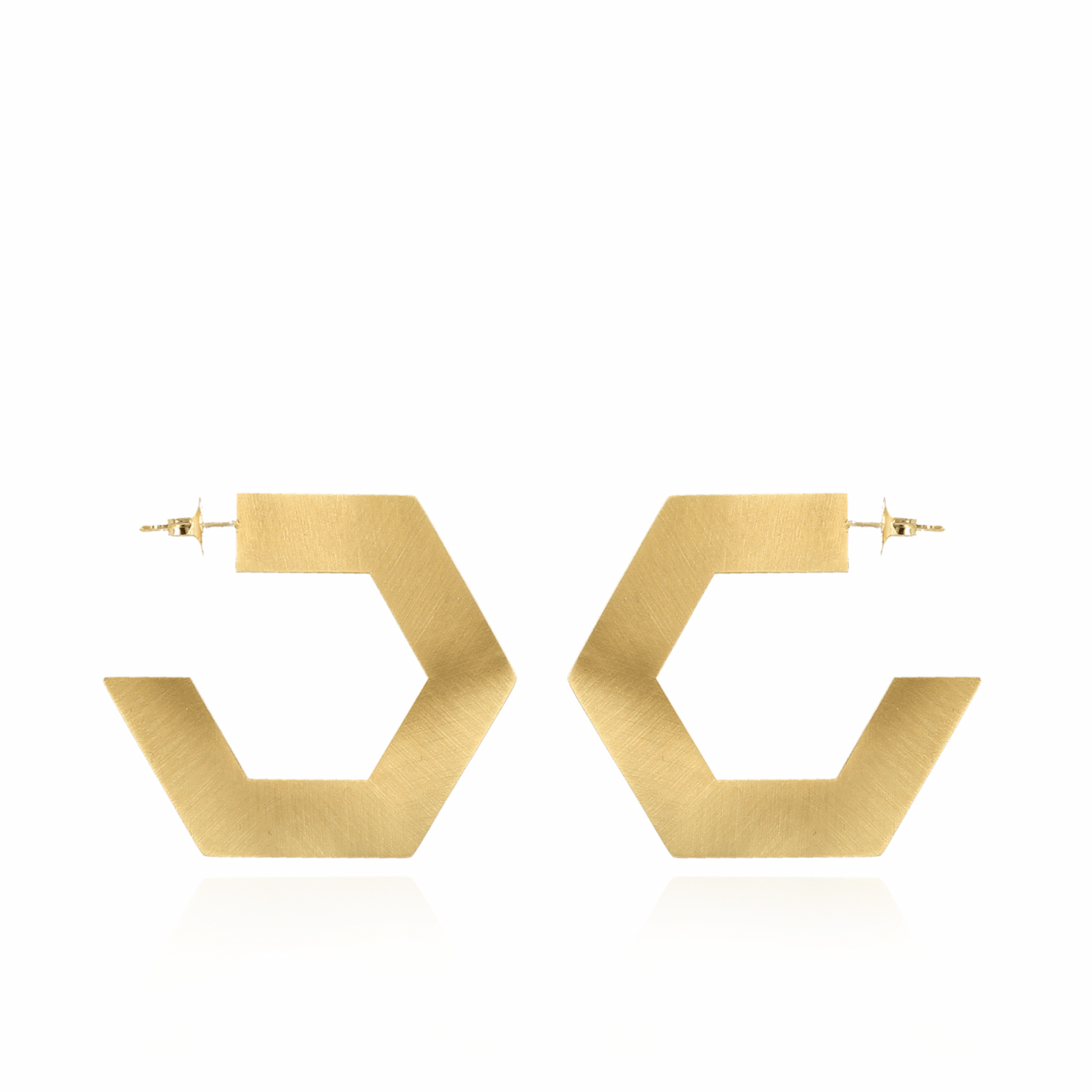 Classic creole hexagon M earrings