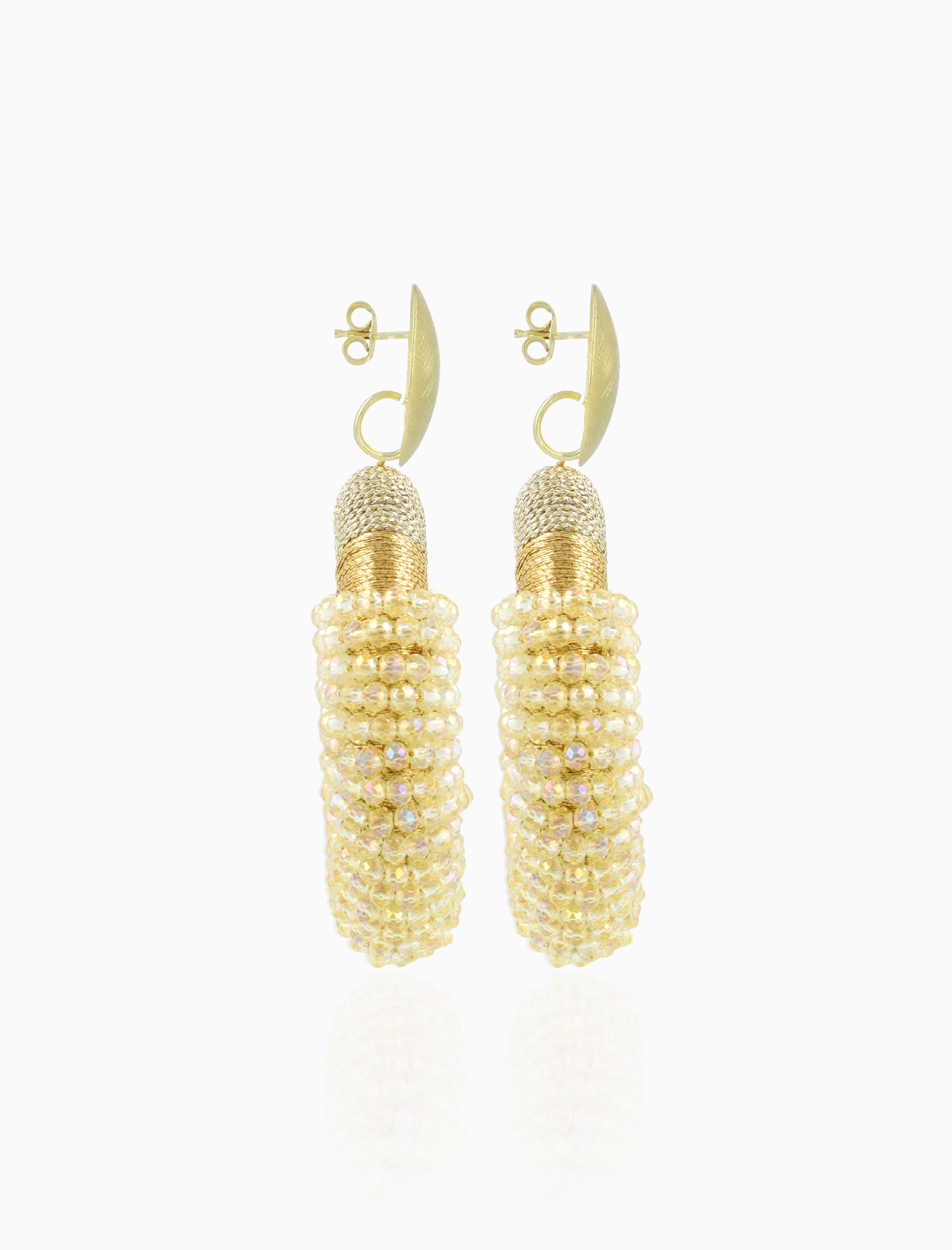 Goldfarbene Ohrringe Yara Combi Oval L