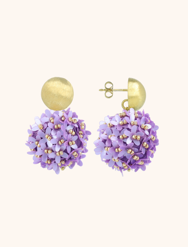 Lilac Earrings Daisy Globe L Flower