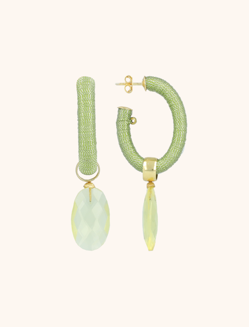 Light Mint/Lemon Oorbellen Evy Oval Threaded Creole Mlott-theme.productDescriptionPage.SEO.byTheBrand