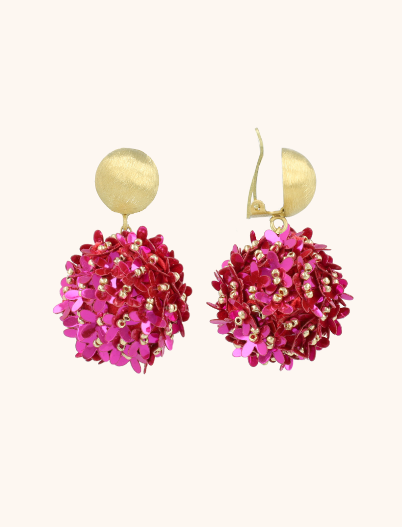 Fuchsia Earrings Daisy Globe L Flower Clip