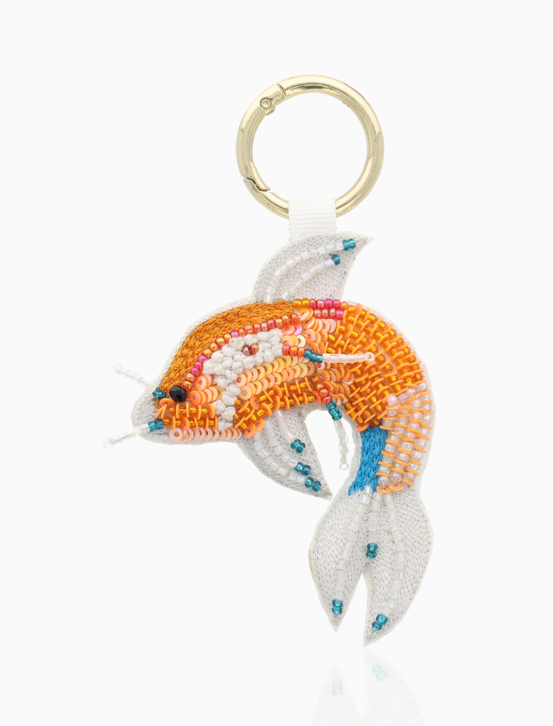 White Orange Key Chain Koi