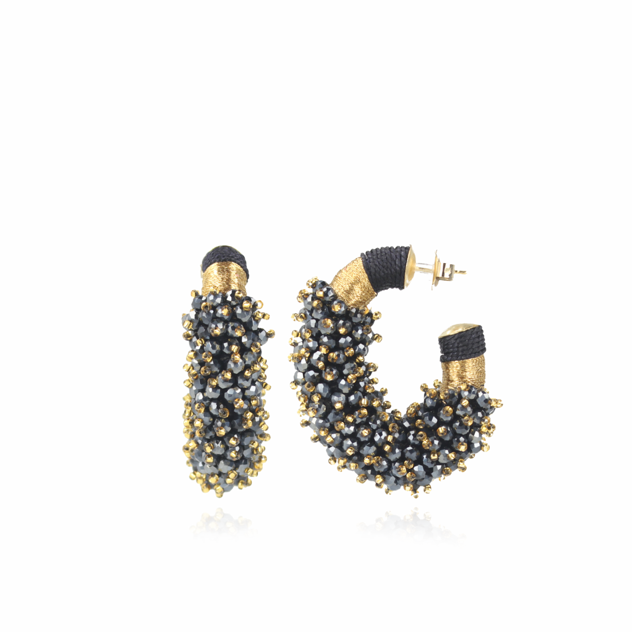 Blauwe Oorbellen Luna Oval Double Stones