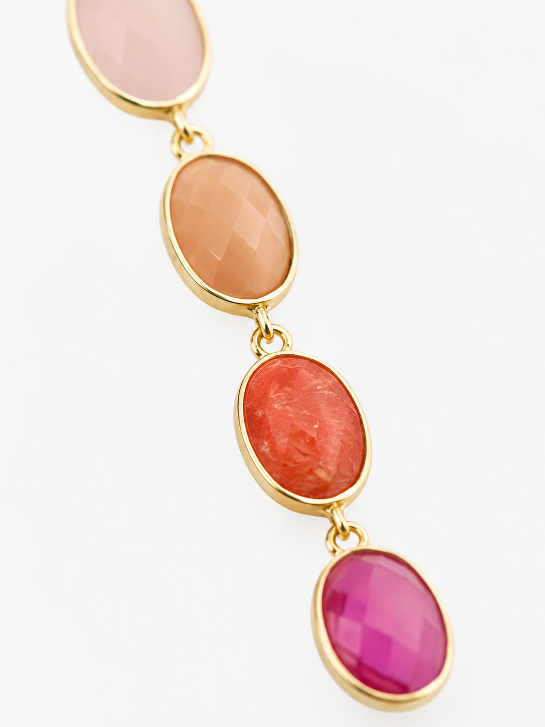 Fuchsia Oorbellen Four Framed Stones with Pin Anya