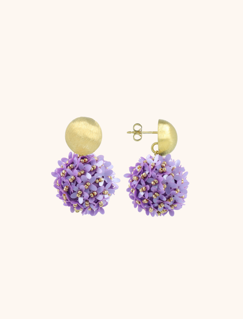 Lilac Earrings Daisy Globe M Flower