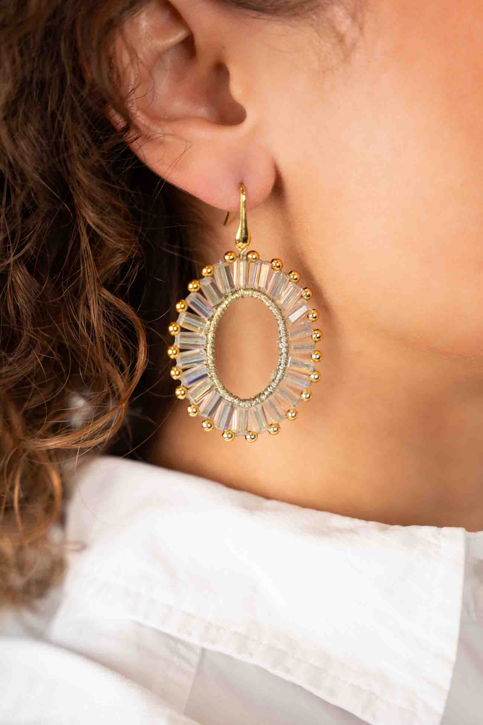 Ivoor Oorbellen Naomi Ovaal Flat S