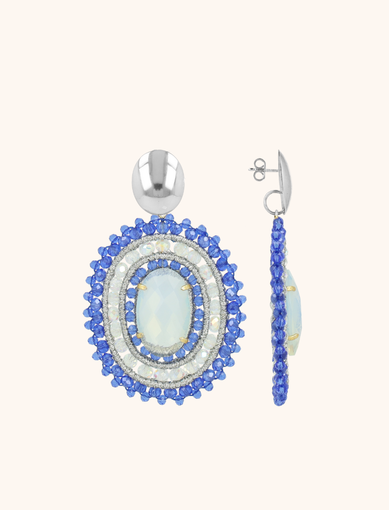 Blauwe Oorbellen Jamie Filled Oval 3 Rings w/ Stone Llott-theme.productDescriptionPage.SEO.byTheBrand