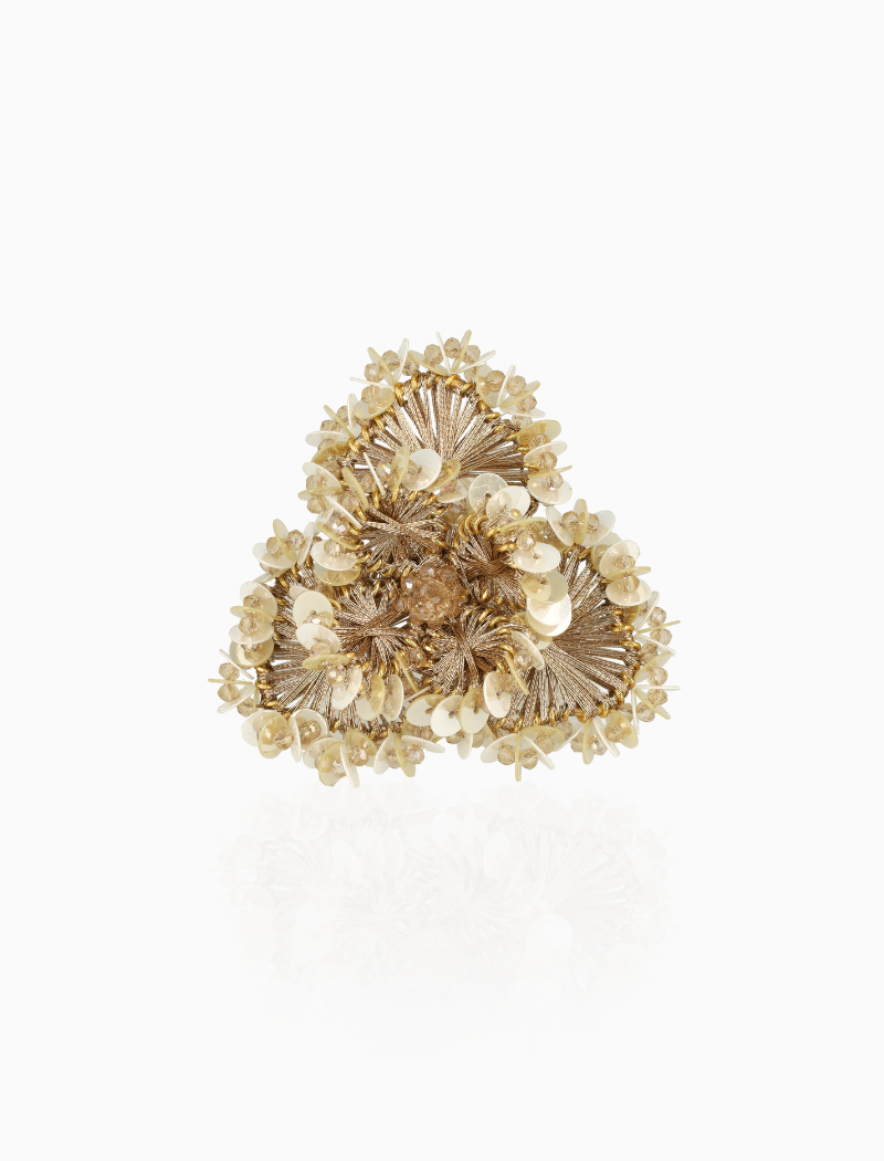 Champagne Ring Flower w/ Sequins L Aster