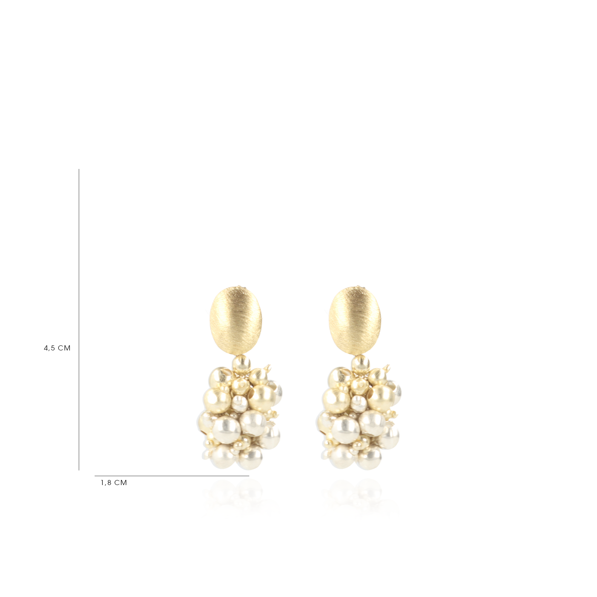 Gold-coloured Earrings Amy Irregular Double Stones Cone S