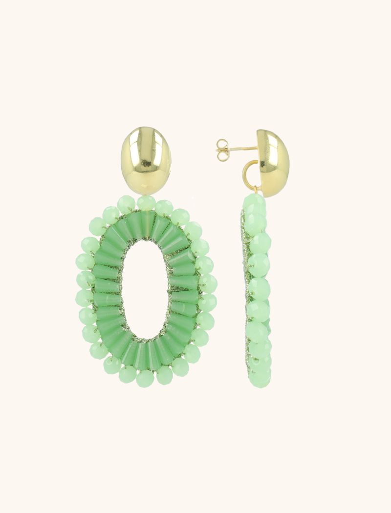 Lime Earrings Ann-Mary Oval Double