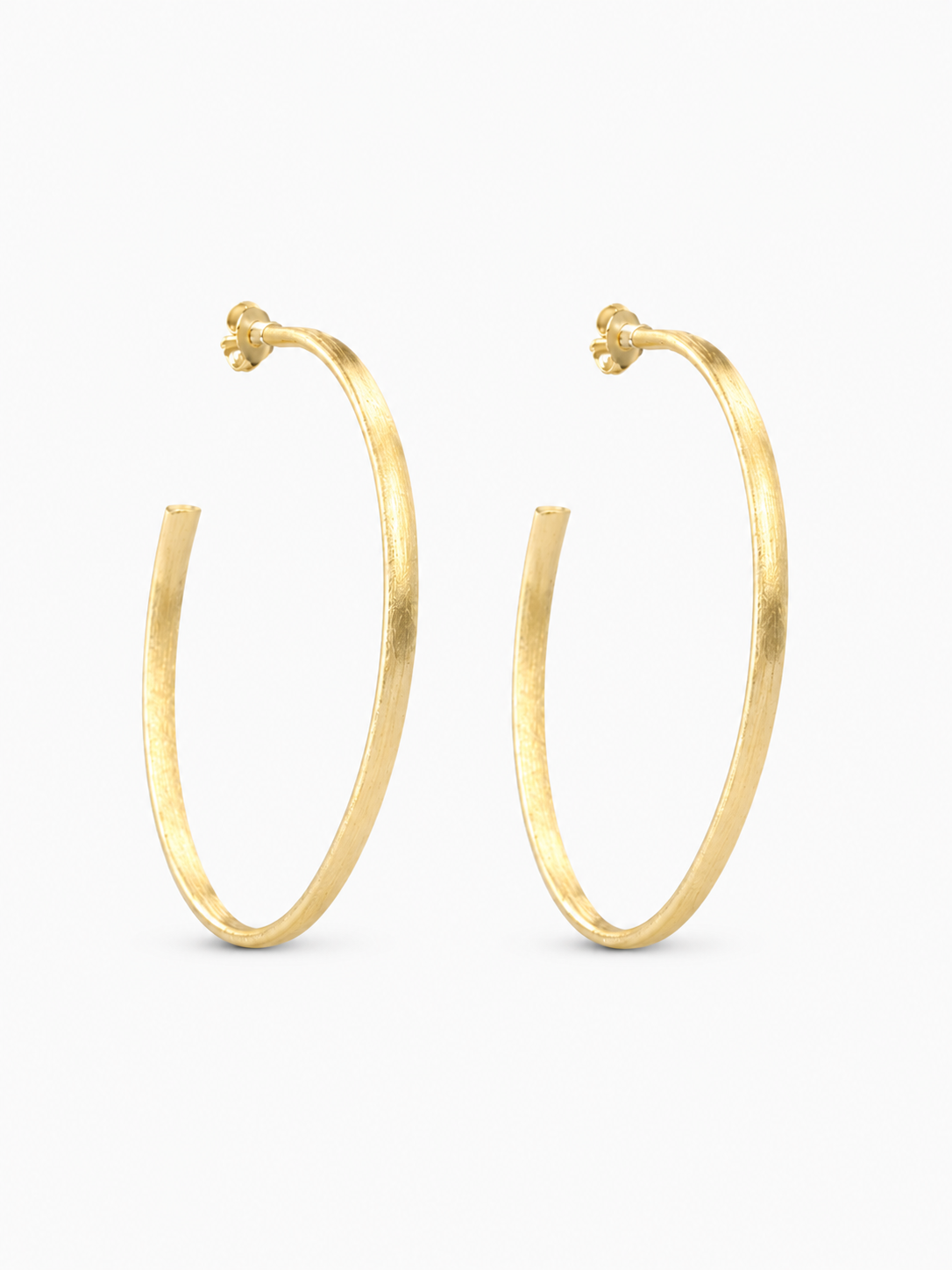 BRASS - Gold Creole Oval Brushed Large
