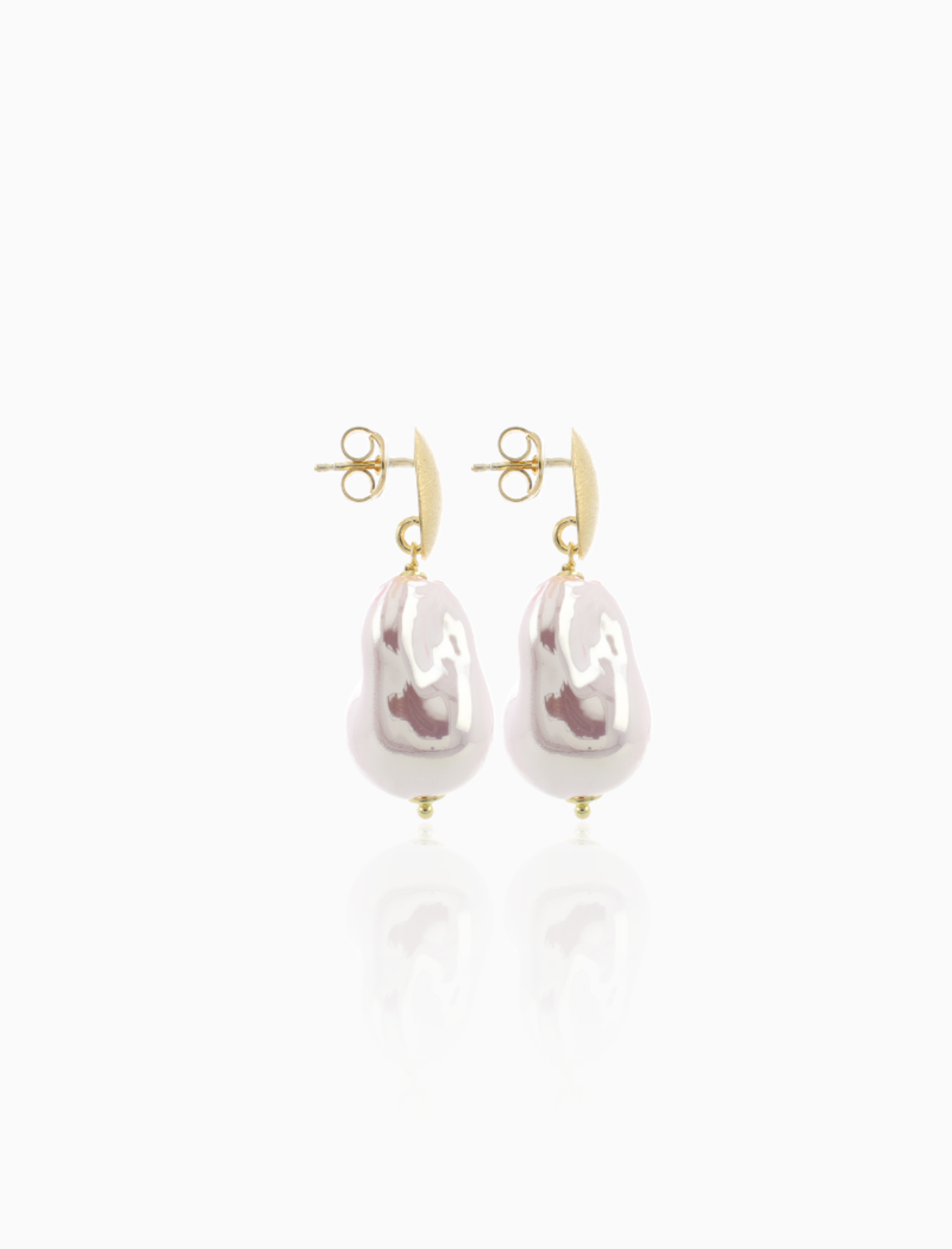 Soft Pink Earrings Crystal Pearl Look S