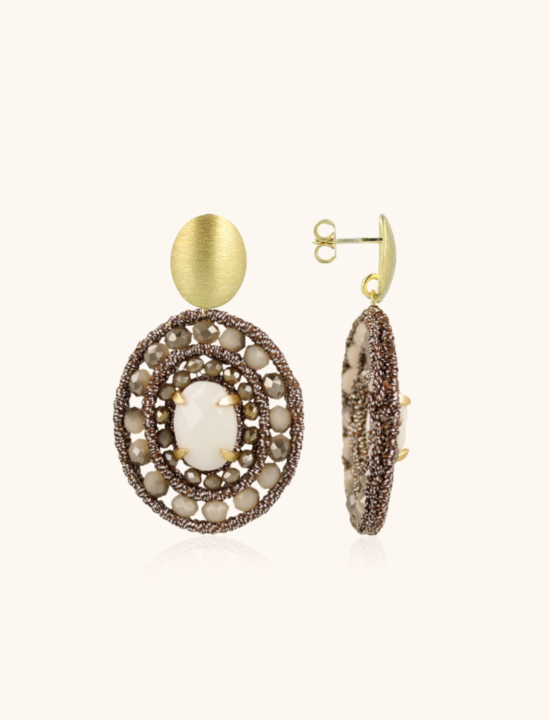 Grijze Oorbellen Belle Ovaal M Met Steenlott-theme.productDescriptionPage.SEO.byTheBrand