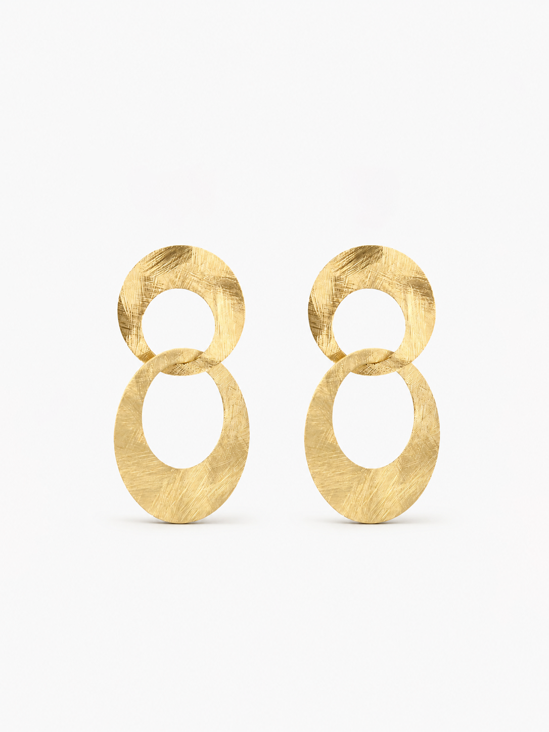 Classic dubbel charm satin oorbellen