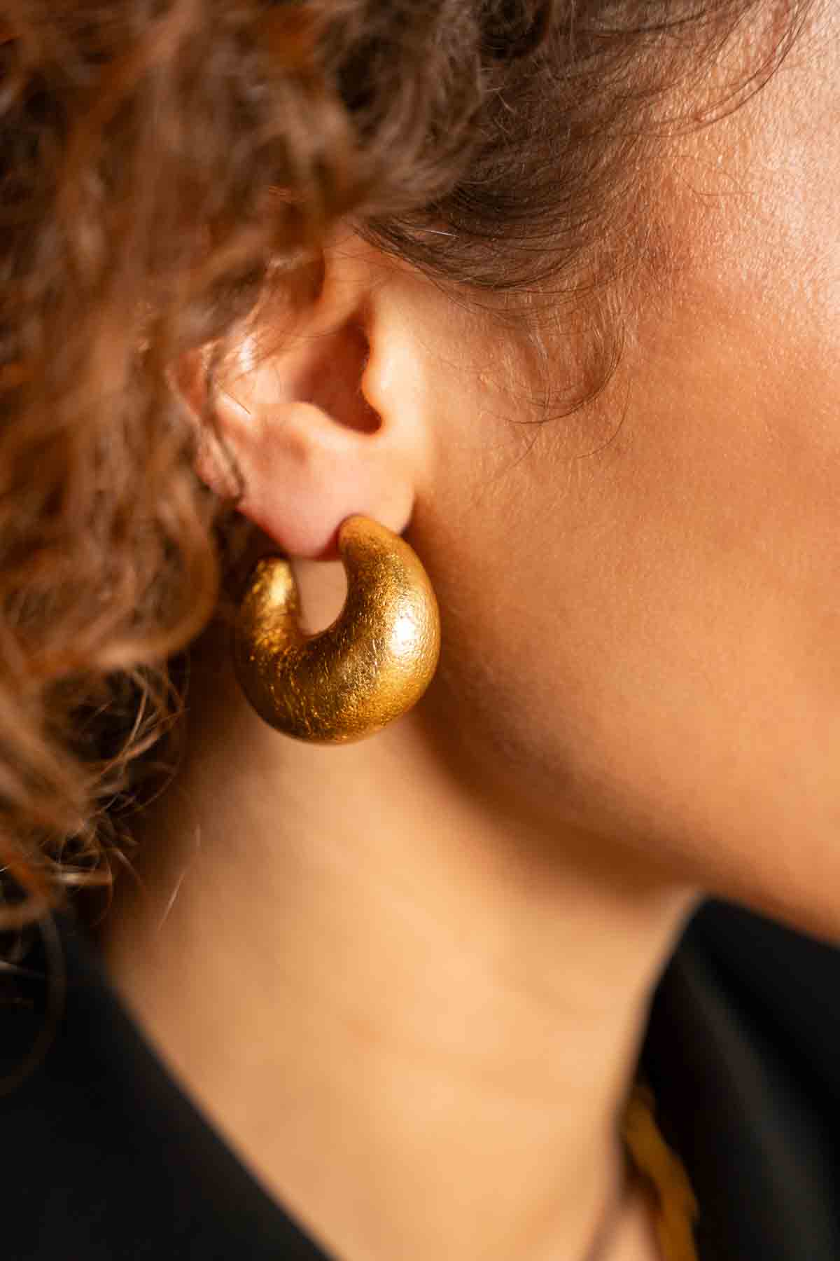 Wooden Earrings Charlie Creole M