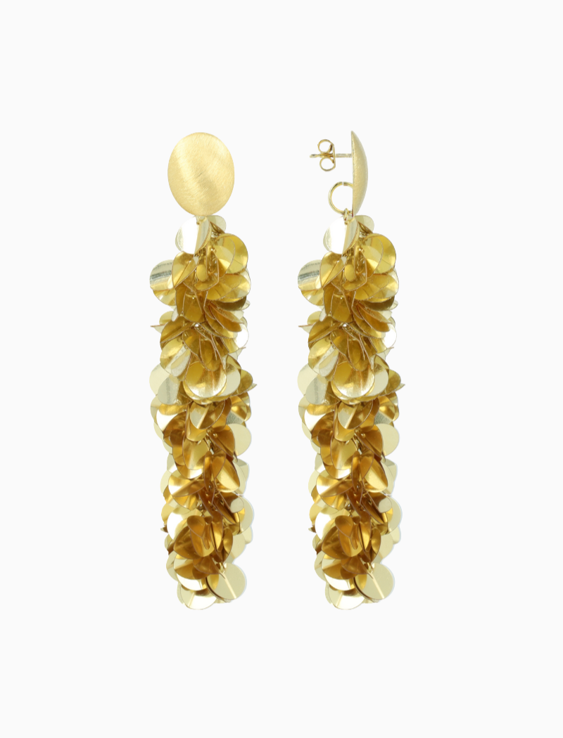 Goldene Pailletten Ohrringe Schlange L