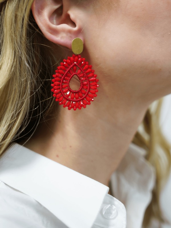 Red Earrings Alice Drop