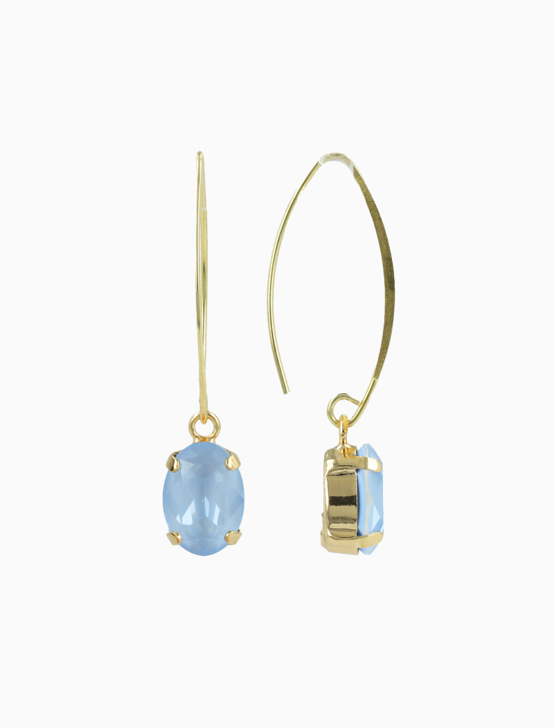 Blauwe oorbellen Daan ovaal S