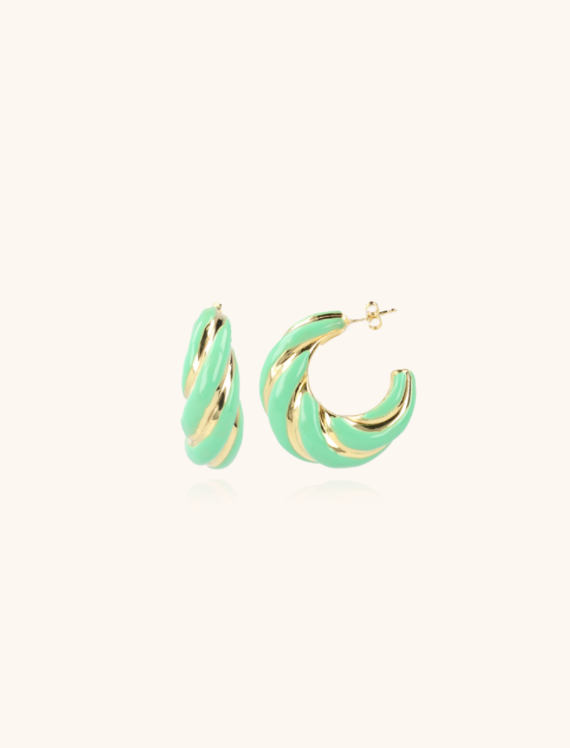 Classic earrings twist turquoise creole M