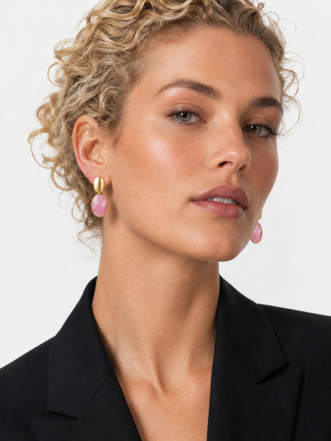 Brass - Gold Framed Oval S - Berry Pink