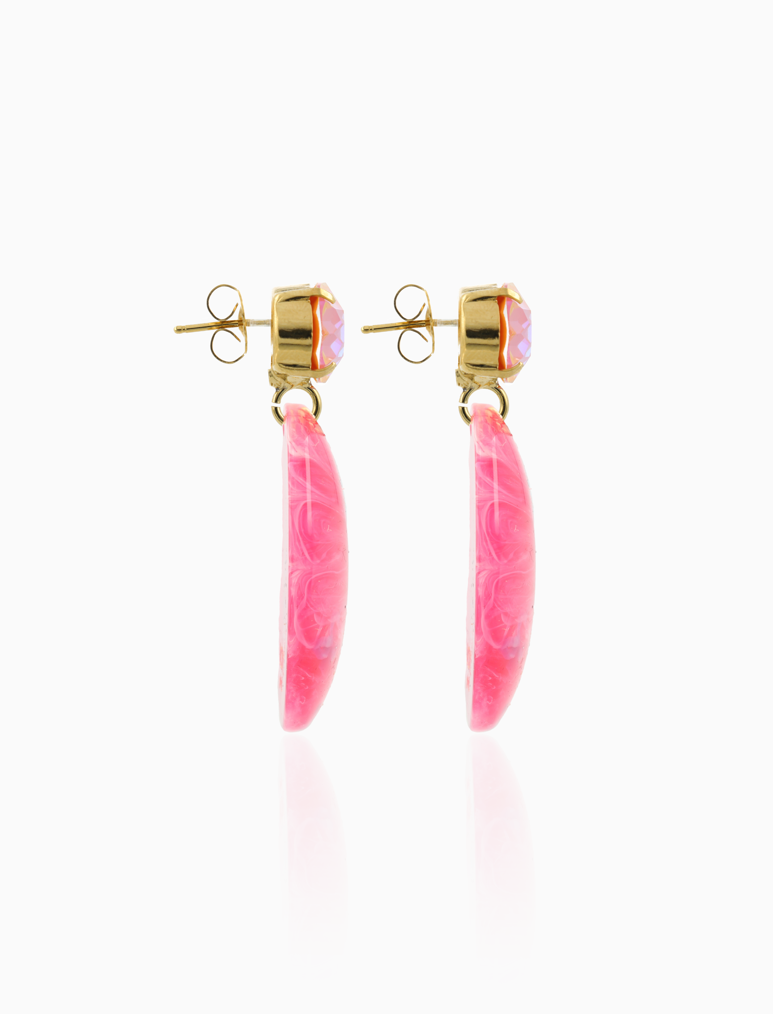 Donker fuchsia oorbellen Sirius ovaal S strass