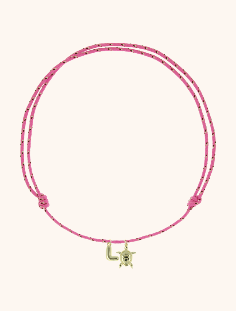 Initial Ketting Schildpad Be Golden Loonie – Roze