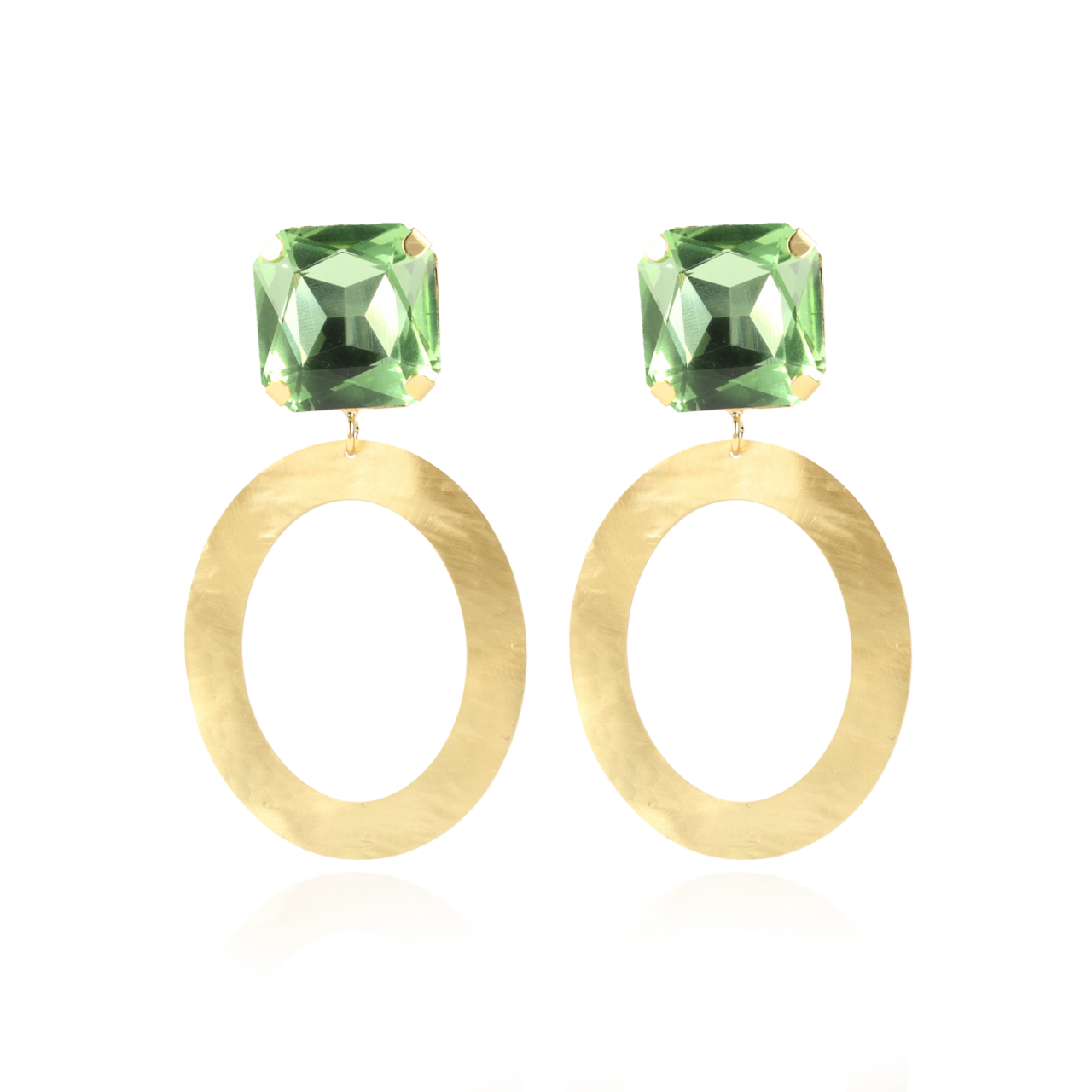 Strass Oorbellen Didi Ovaal Peridot