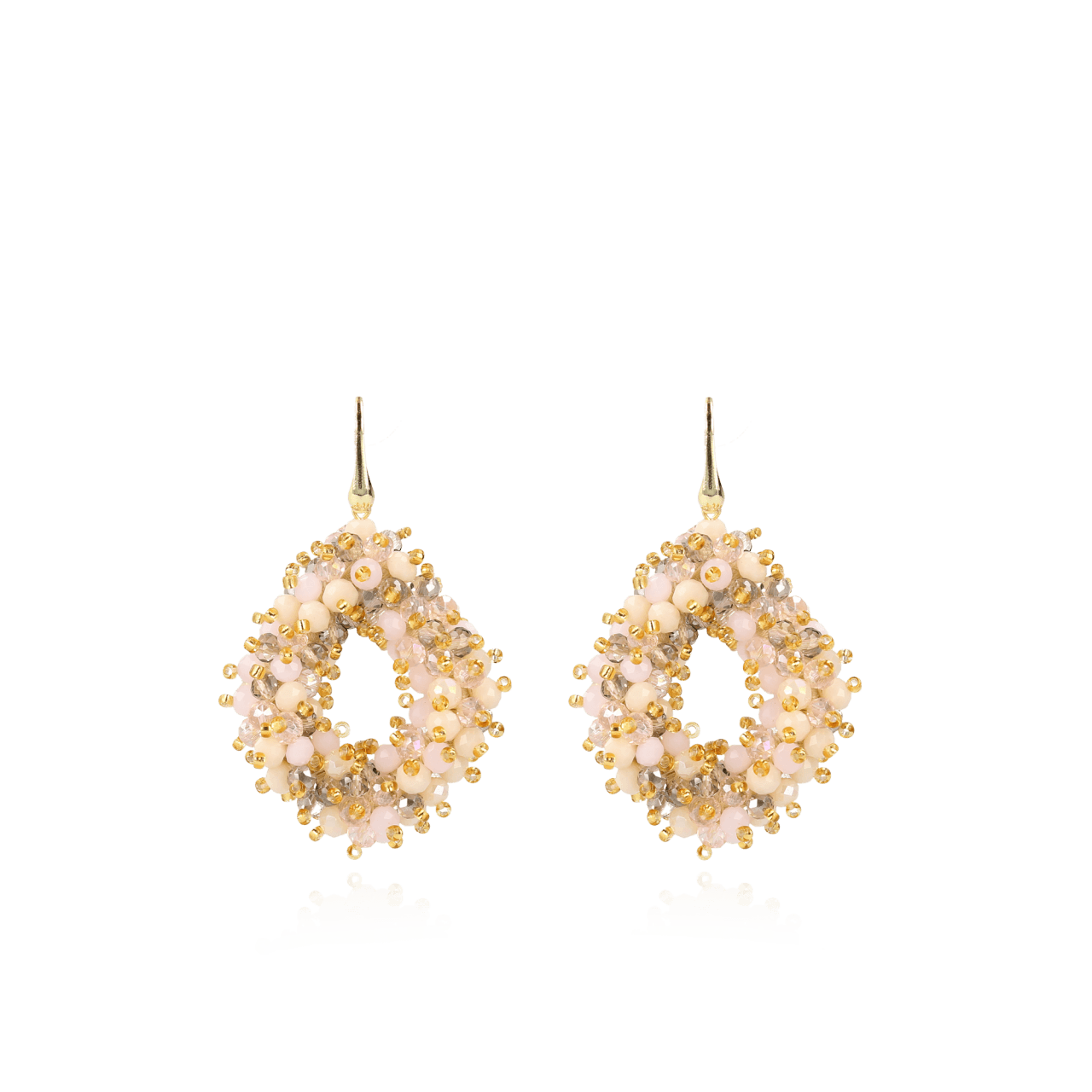 Champagne oorbellen Holly Double Stones Glassberry Ace L
